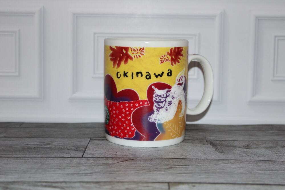Starbucks Okinawa Japan Regional Mug 2005 Shisa Lion Made in Japan EUC